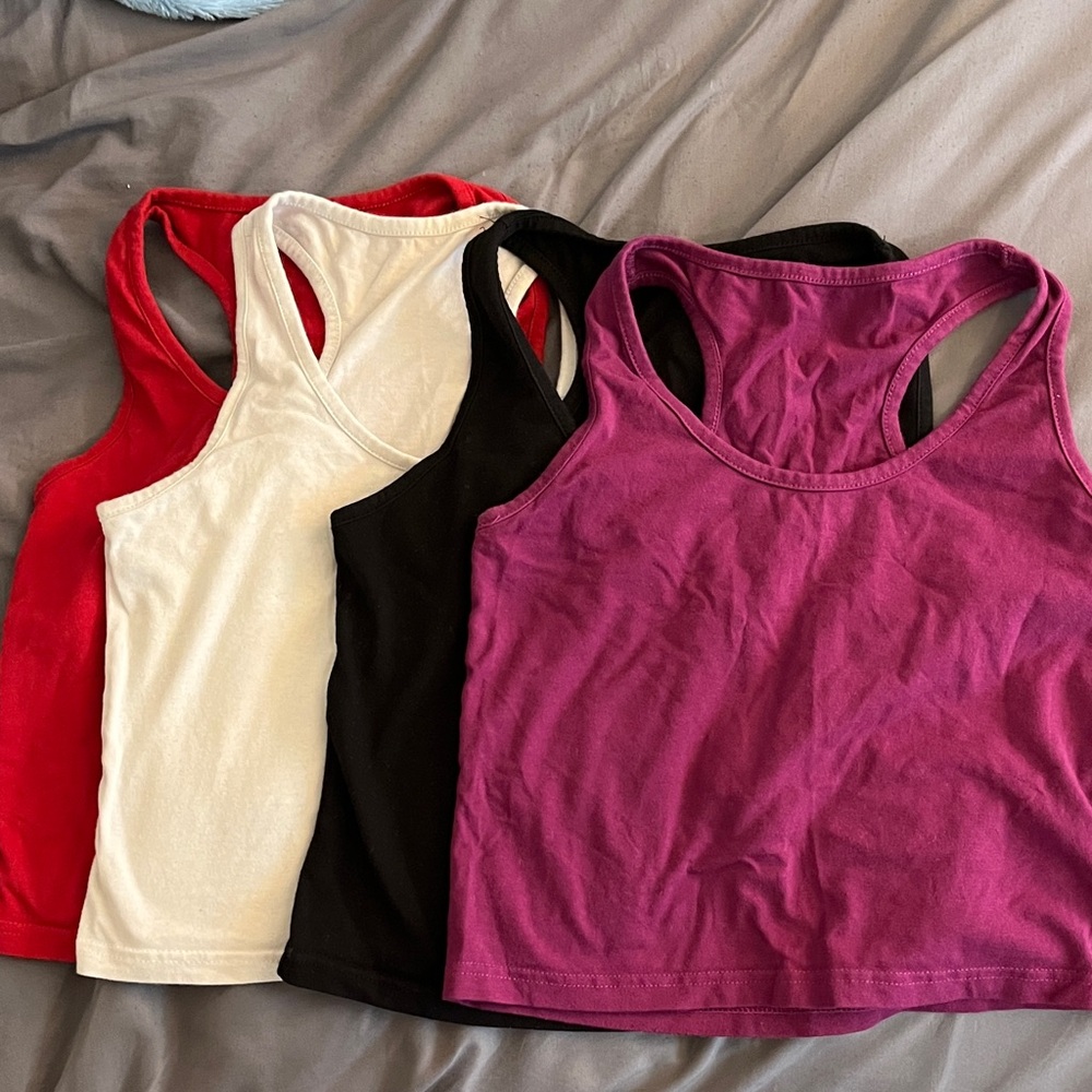 Women's Racerback Tank Tops - Red, White, Black, Purple